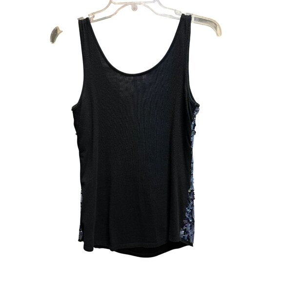 Studio Y Women's Black Sequin Star Tank Top - Picture 3 of 10